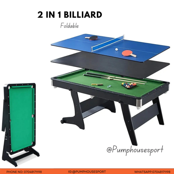 6Ft 2 in 1 Foldable Pool Table