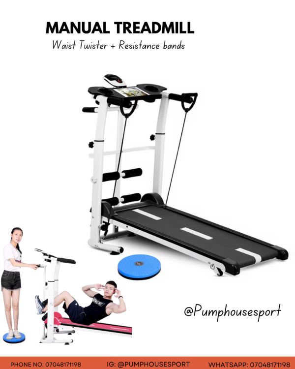 Manual treadmill ( waist twister + bands)
